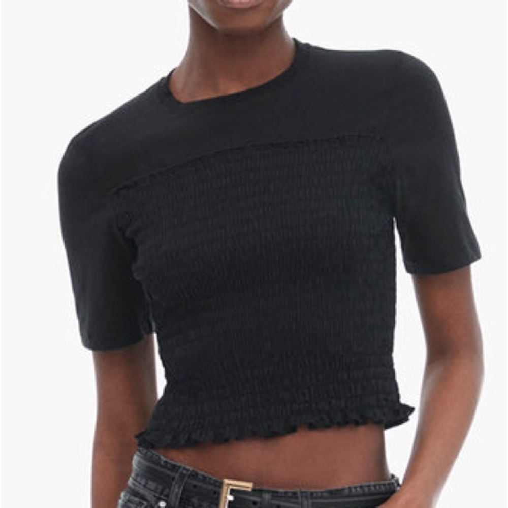 ATM Black Smocked Top